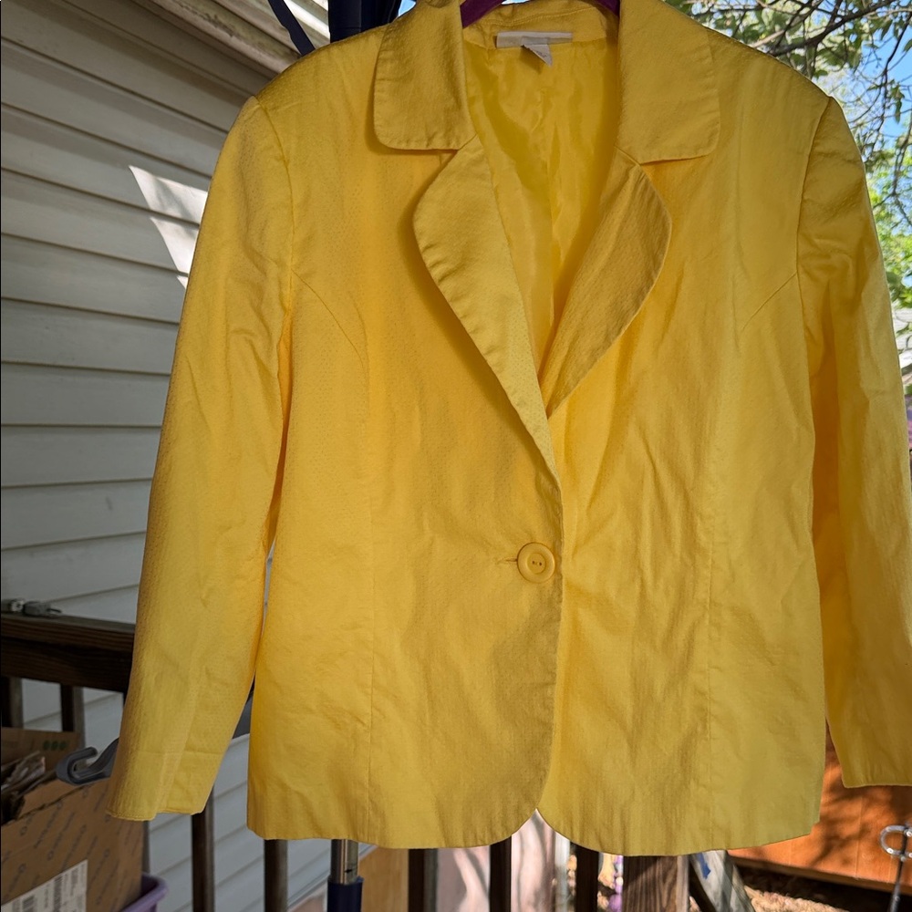 Dress Barn XL Bright Yellow Women's Single-Button Blazer Jacket lined